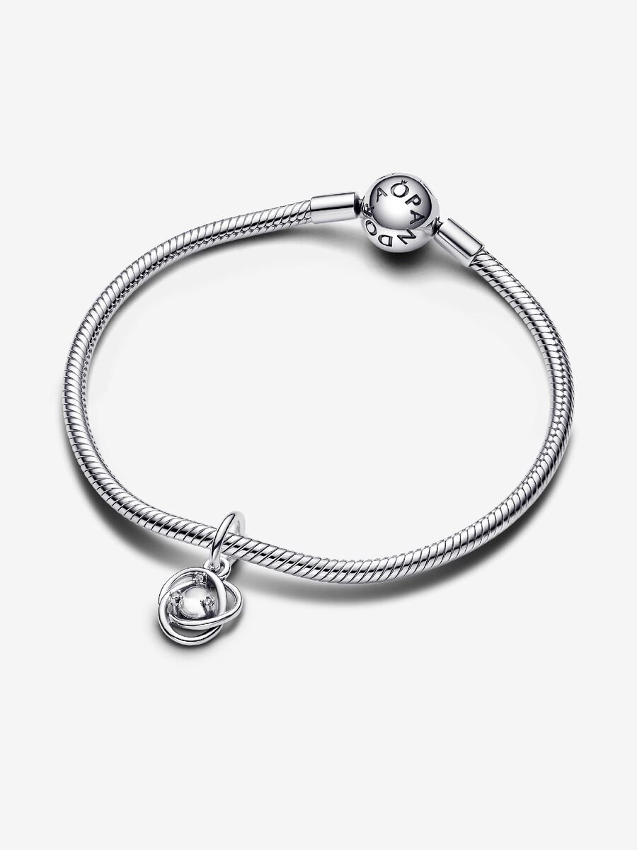Pandora Clear Eternity circle dangle/ June birthstone