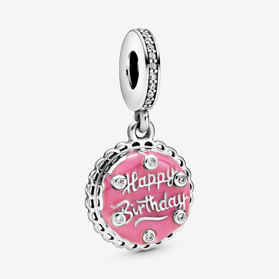 Pandora pink birthday cake dangle charm