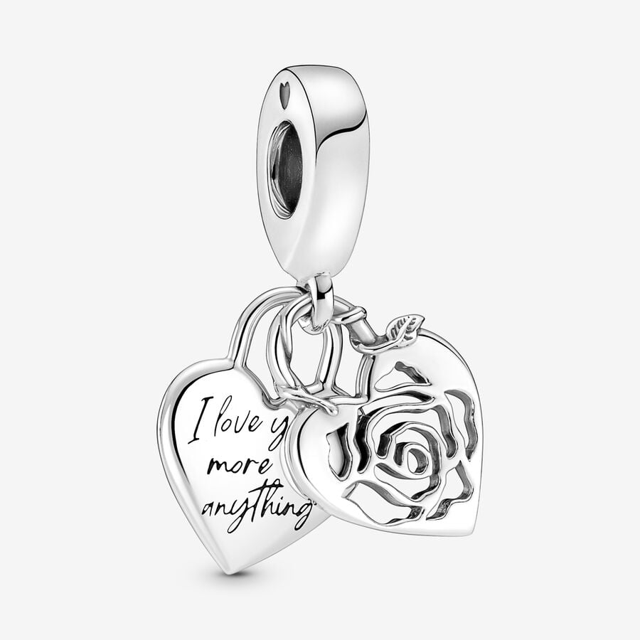 Pandora Rose heart padlock dangle charm