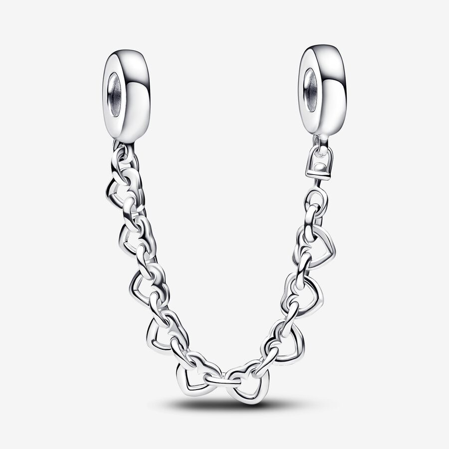 Pandora linked hearts safety chain