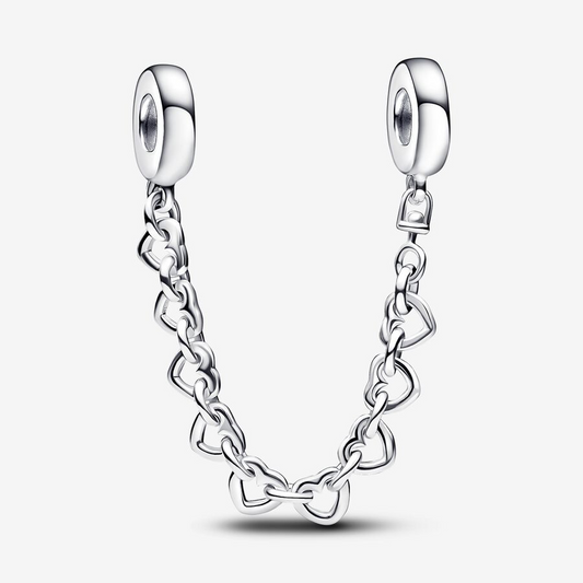 Pandora linked hearts safety chain