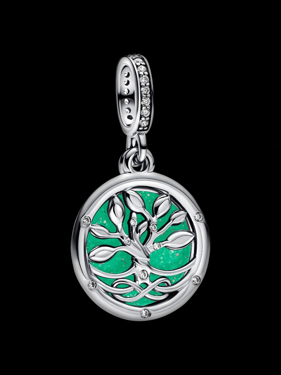 Pandora Glow in the dark infinity tree double dangle charm