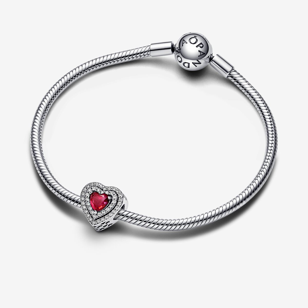 Sparkling leveled heart red charm