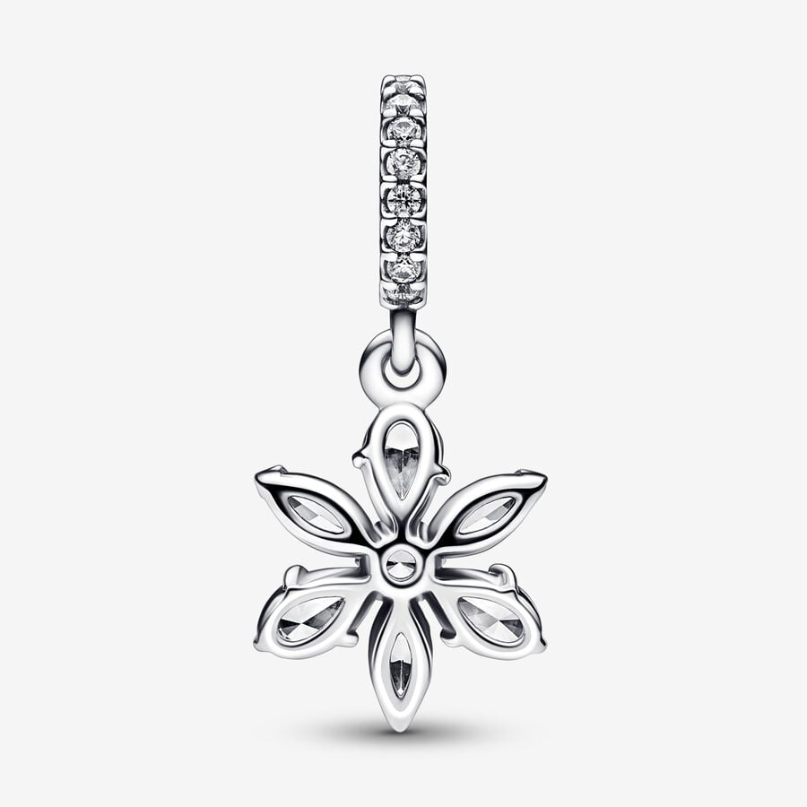 Sparkling flower herb cluster dangle charm