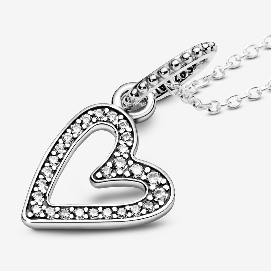 Pandora sparkling freehand heart pendant necklace