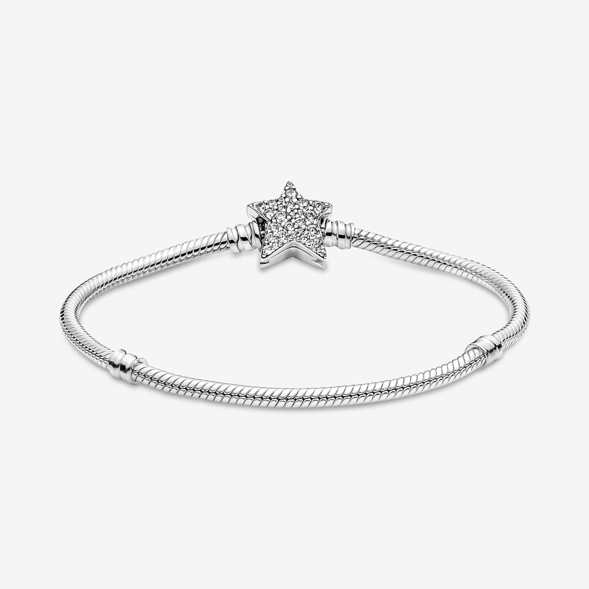 Pandora Moments Asymetric Star clasp snake chain bracelet