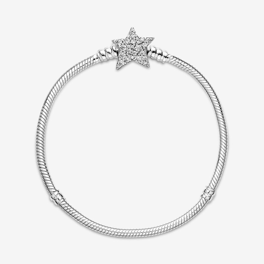 Pandora Moments Asymetric Star clasp snake chain bracelet