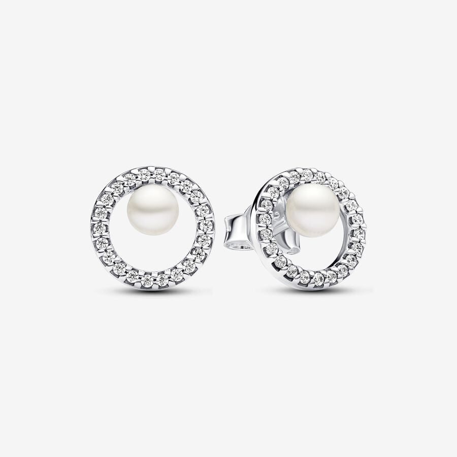 Pandora Treated Freshwater cultured pearl & pavé jewelry set