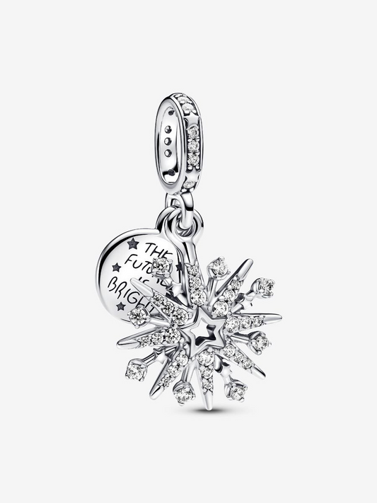 Pandora sparkling firework doubke dangle charm