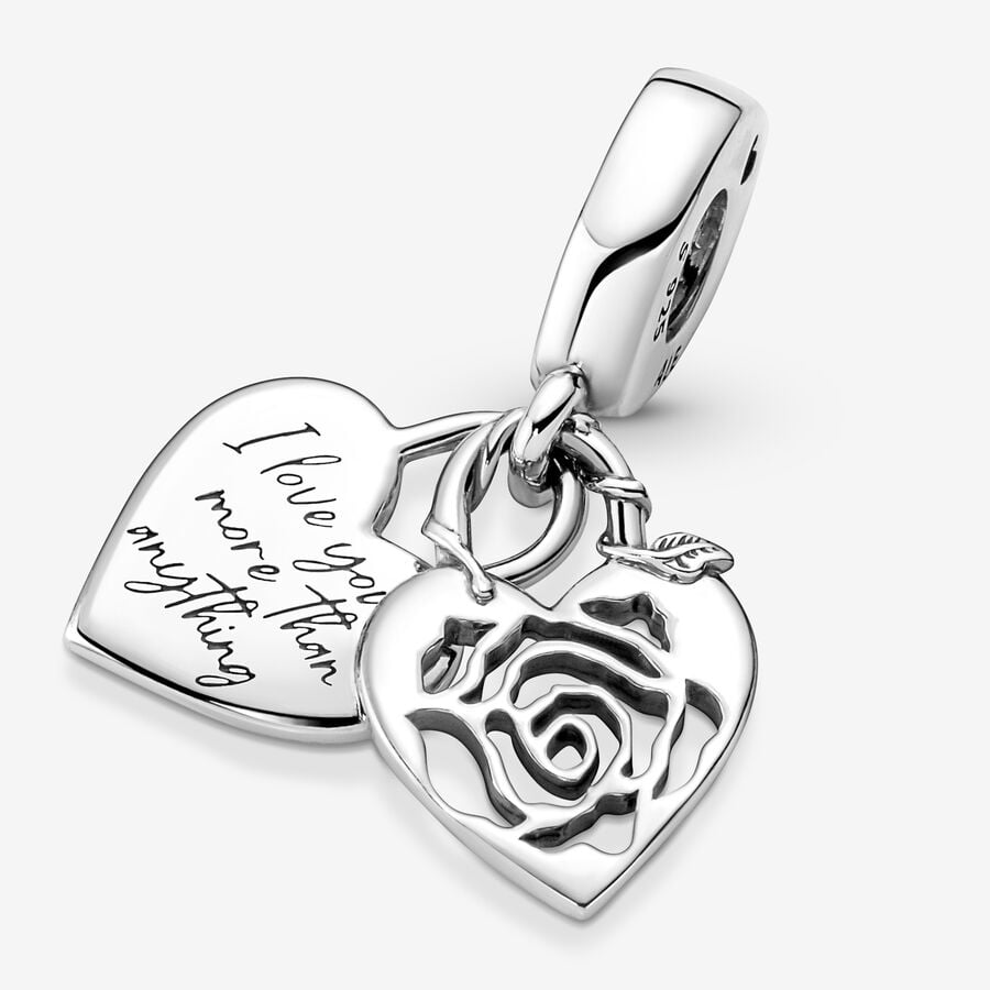 Pandora Rose heart padlock dangle charm