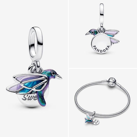Pandora Hummingbird double dangke charm