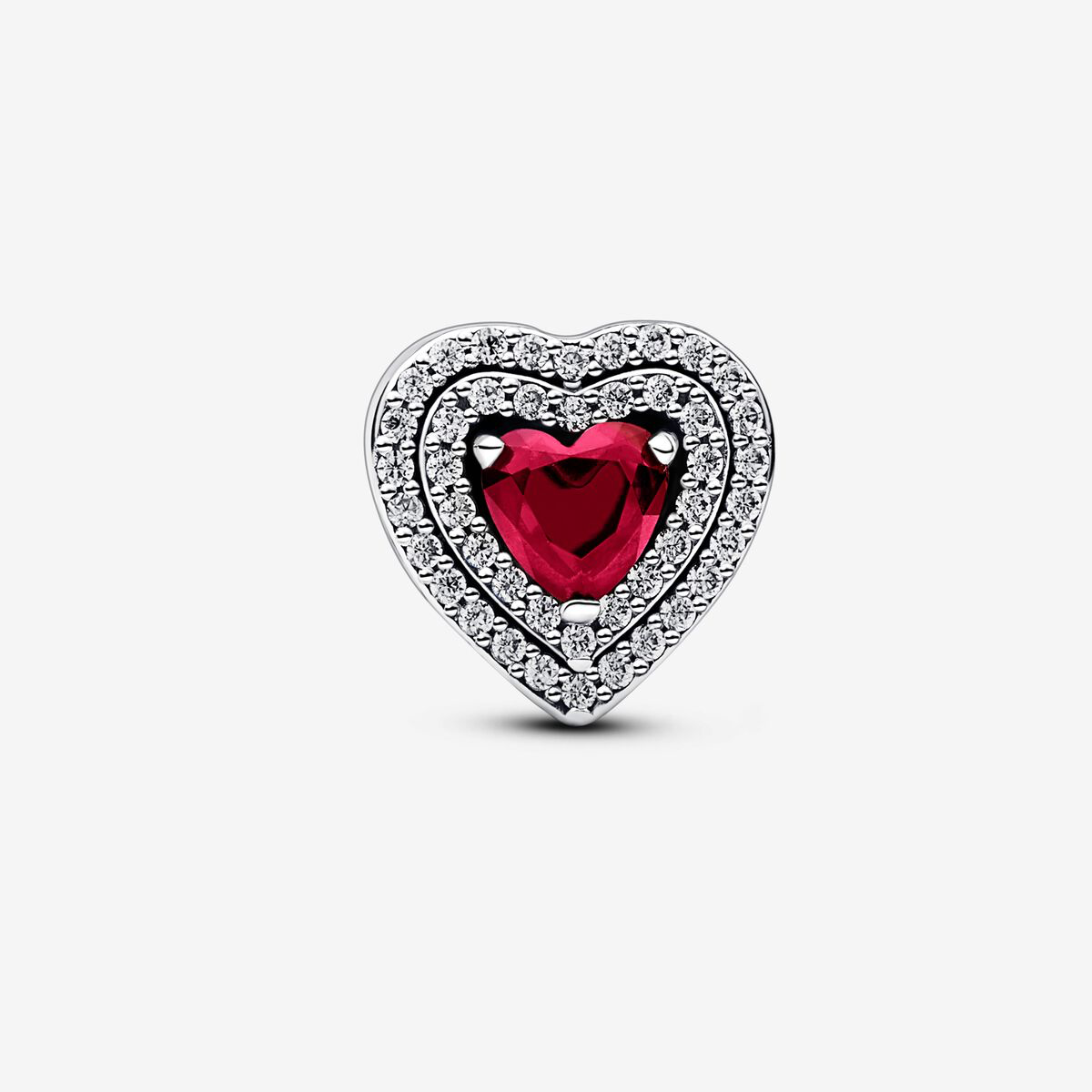 Sparkling leveled heart red charm