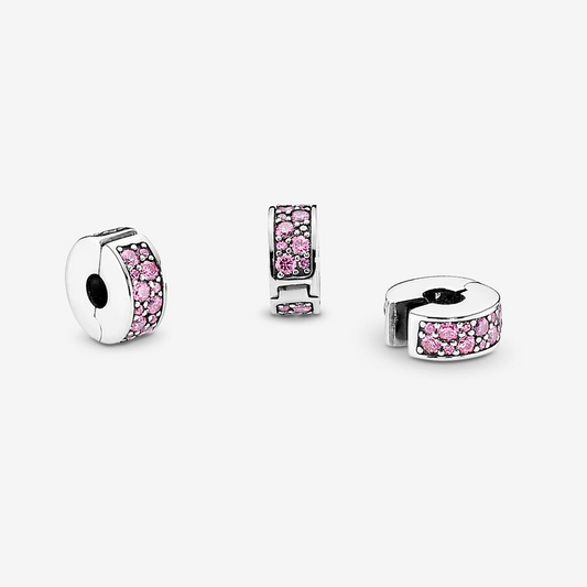 Pink pavé clip charm