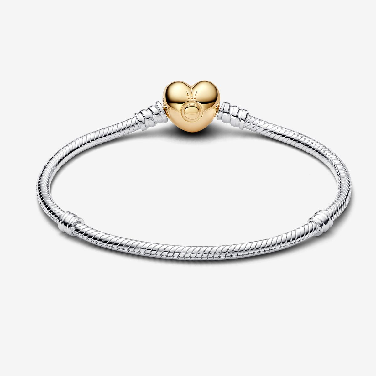 Pandora Moments Two-toned Heart Clasp snake chain bracelet