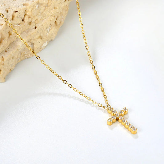 Sparkling cross necklace
