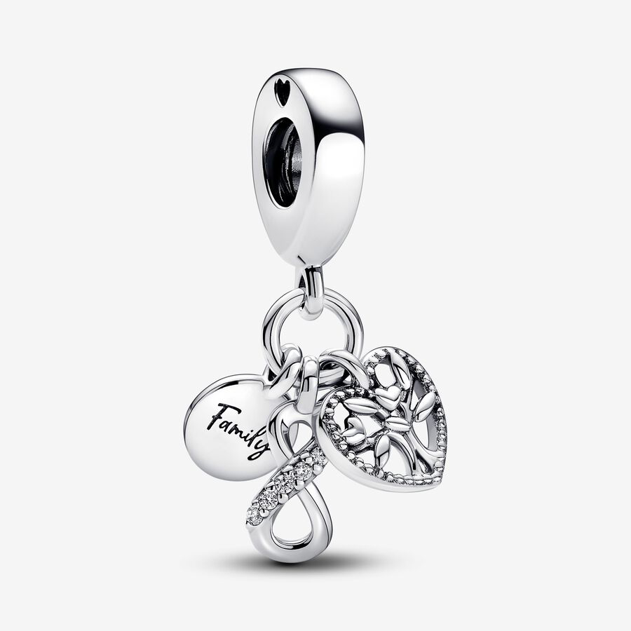 Family infinity triple dangle charm