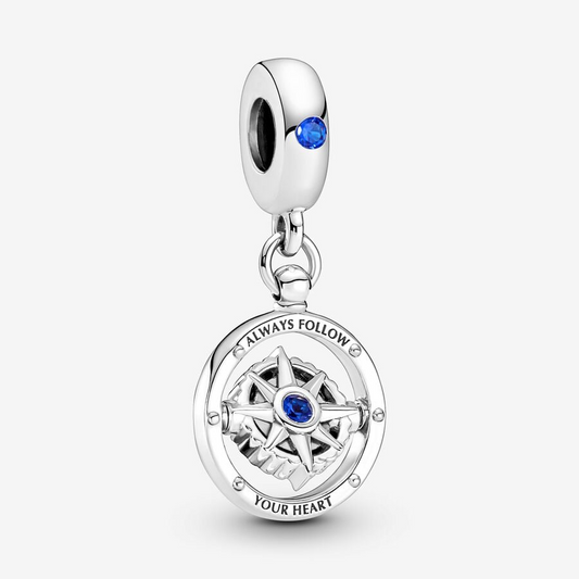 Spinning compass dangle charm