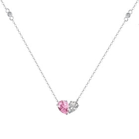 Heart drops silver necklace