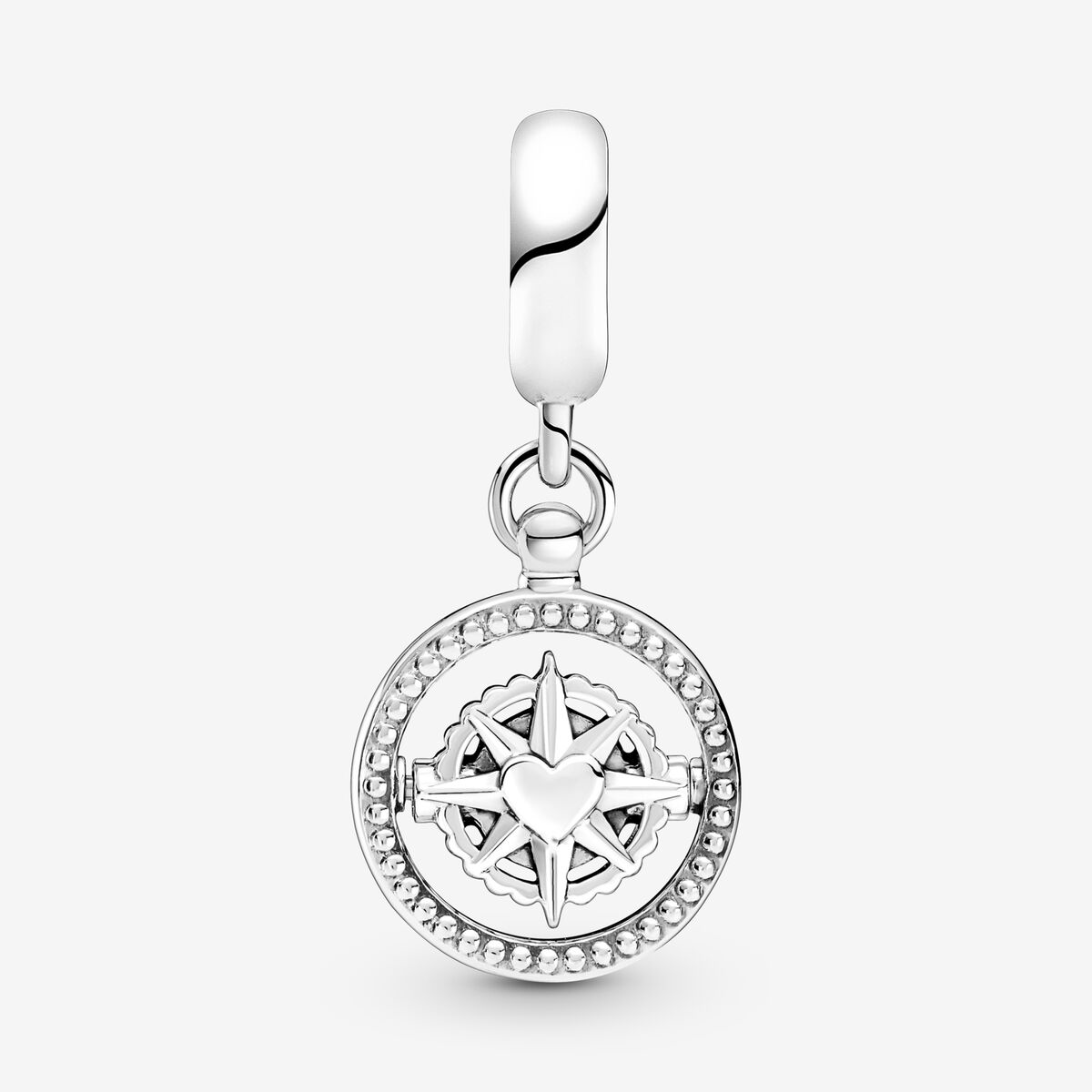 Spinning compass dangle charm