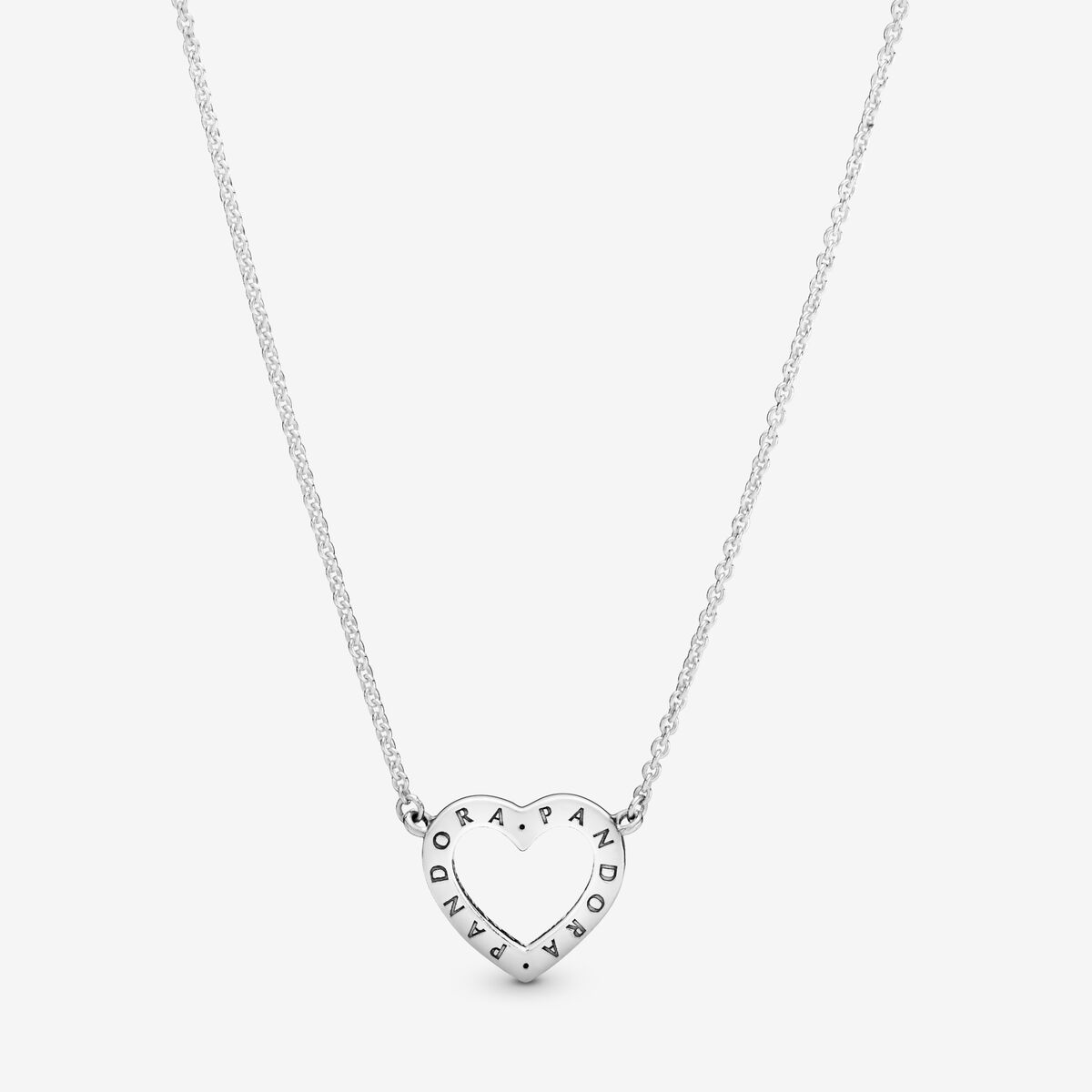 Pandora sparkling open heart necklace