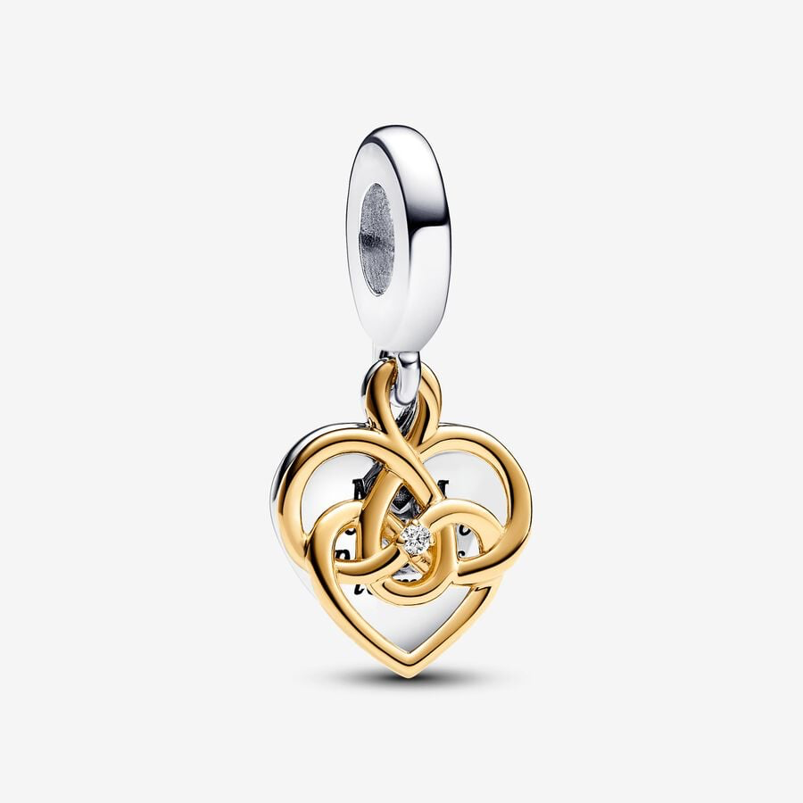 Pandora lab-grown diamond engravable mom double dangle