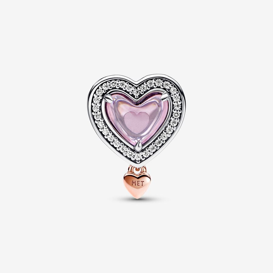 Pandora two toned openwork M🩷M & heart charm