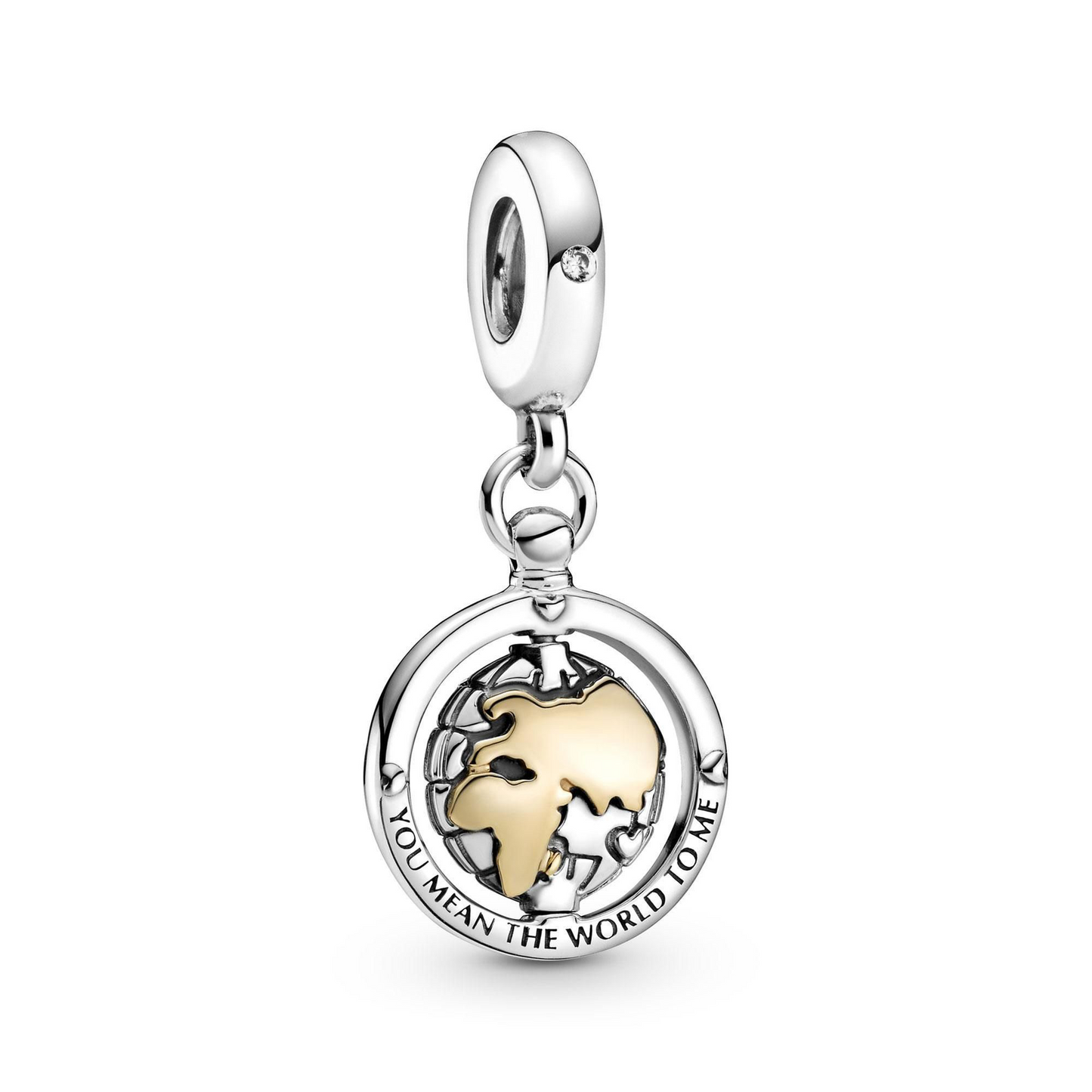 Spinning world dangle charm