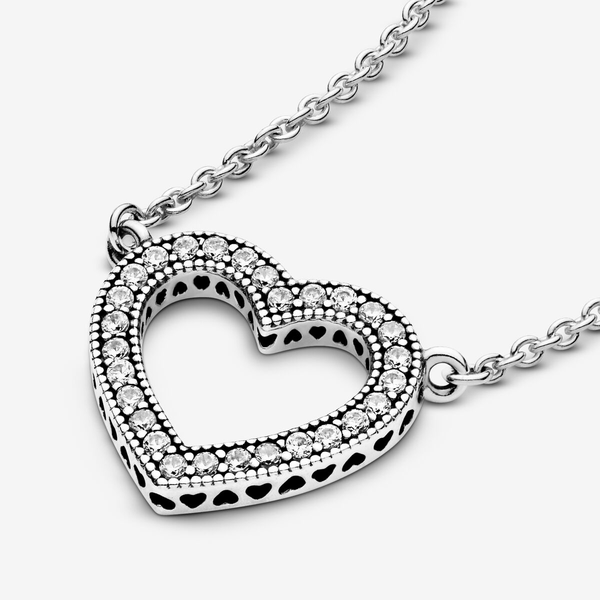 Pandora sparkling open heart necklace