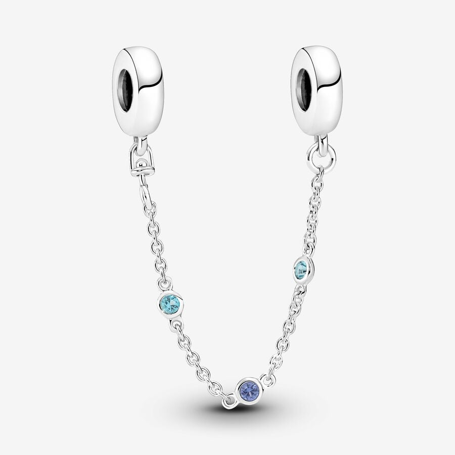 Triple blue stone safety chain