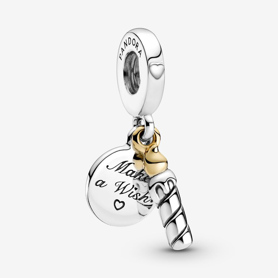 Pandora two-toned birthday candle dangle charm