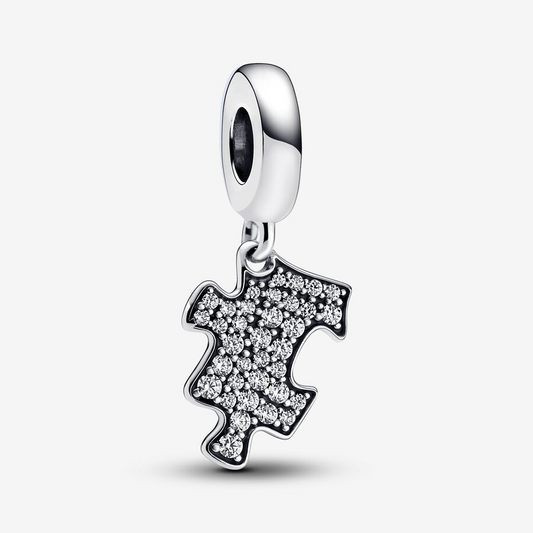 Sparkling Puzzle Piece Dangle Charm