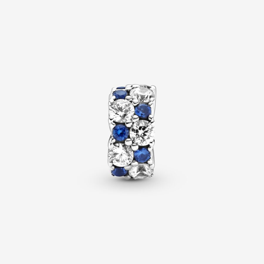 Clear and blue sparkling clip charm