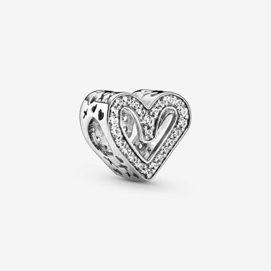 Sparkling Freehand Heart Charm