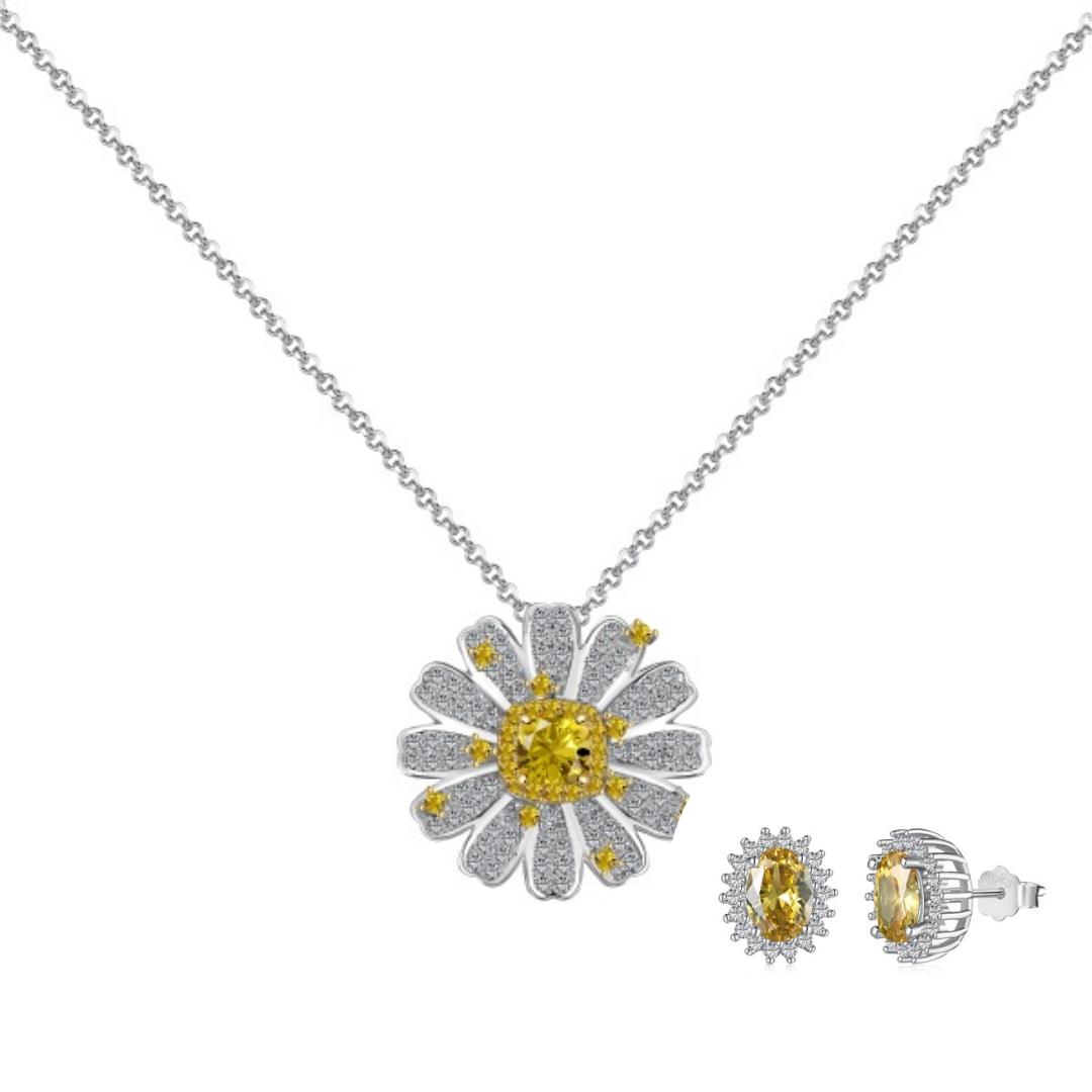 Sparkling sunflower necklace