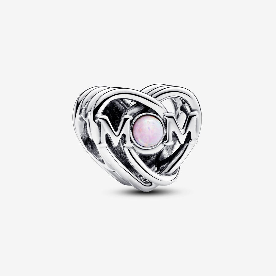 Pandora openwork MOM & heart charm