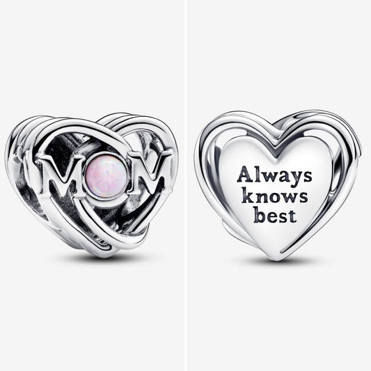 Pandora openwork MOM & heart charm