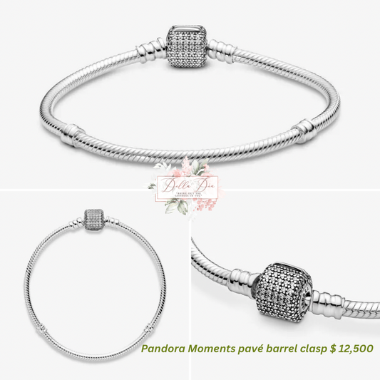 Pandora Moments pavé barrel clasp bracelet