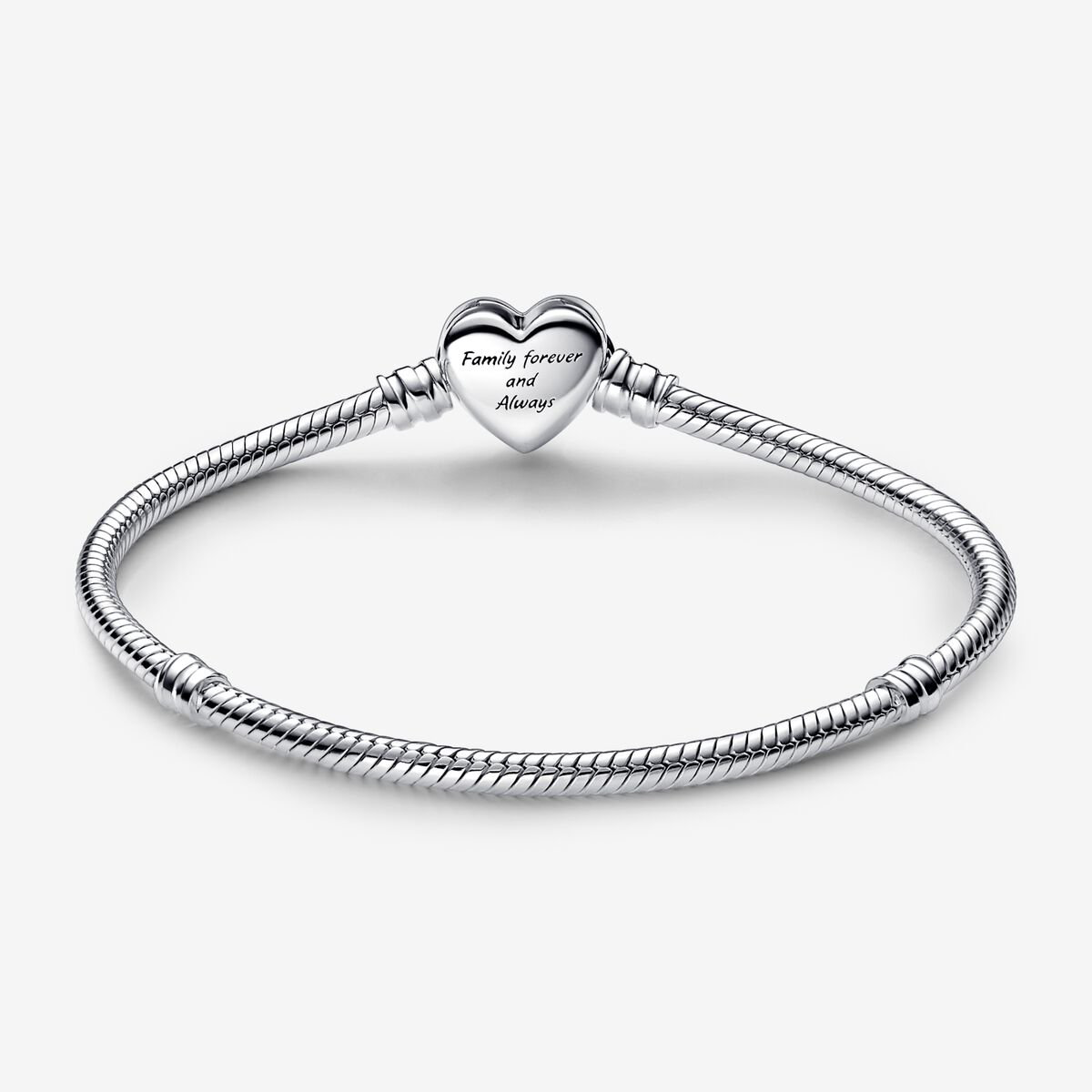 Pandora Moments Sparkling Infinity Heart Clasp Snake Chain Bracelet