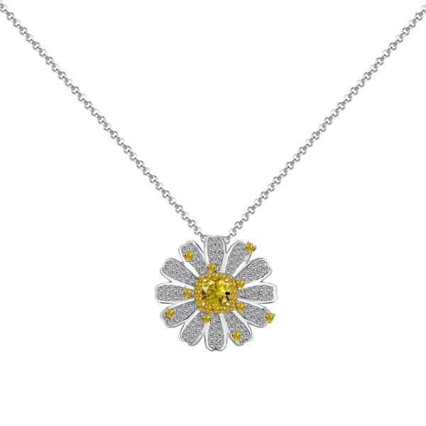 Sparkling sunflower necklace