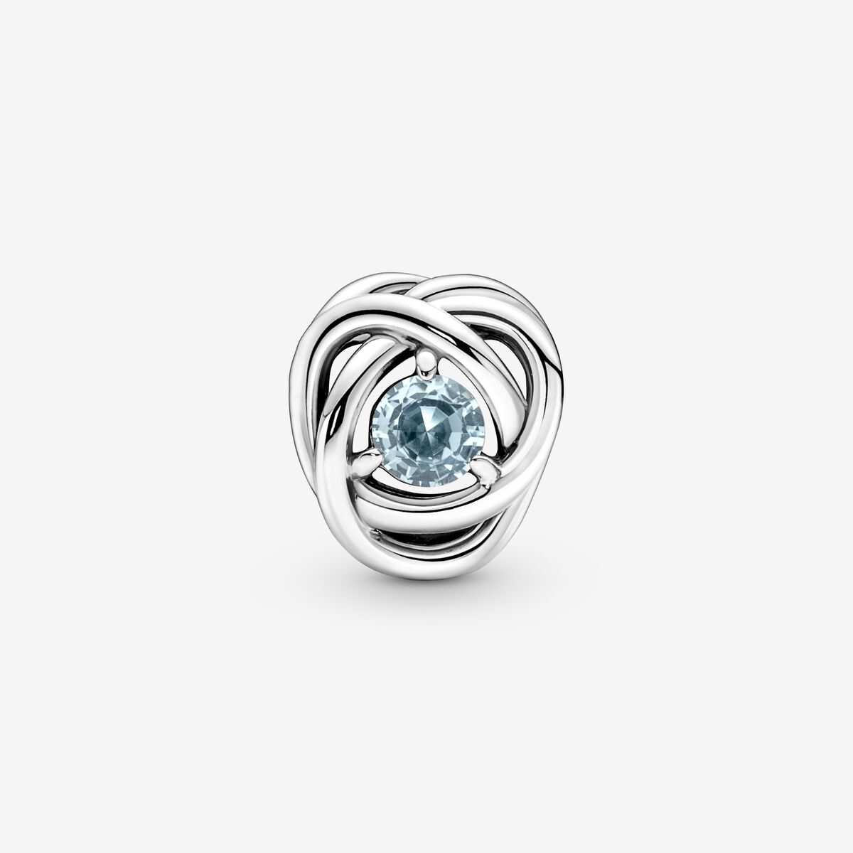 March Sea Aqua Blue Eternity Circle Charm