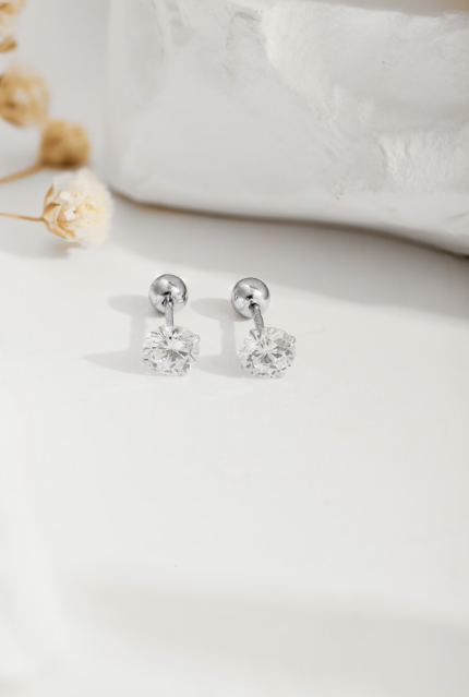 Sterling silver screwback studs