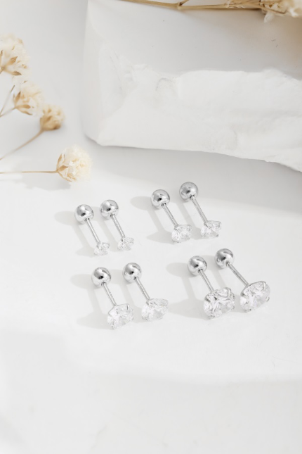 Sterling silver screwback studs