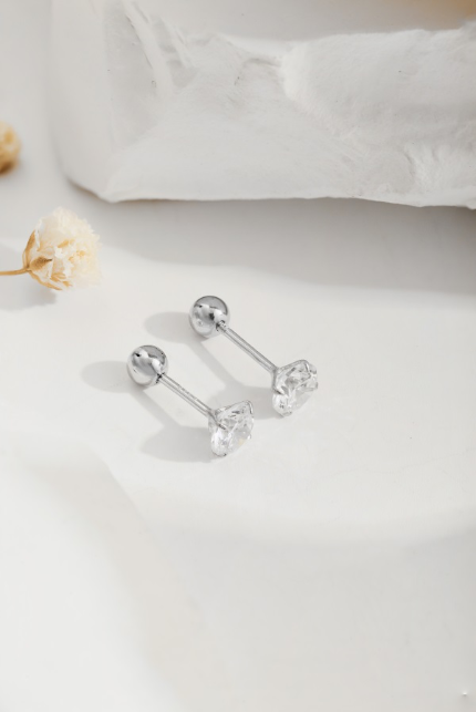 Sterling silver screwback studs