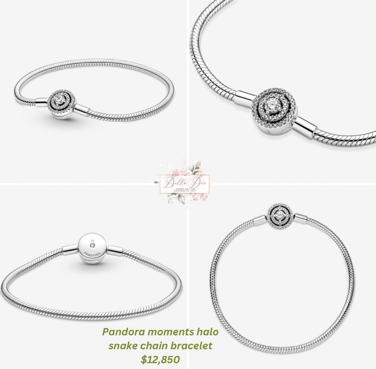 Pandora Moments Halo snake chain bracelet Delladeaja
