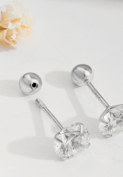 Sterling silver screwback studs