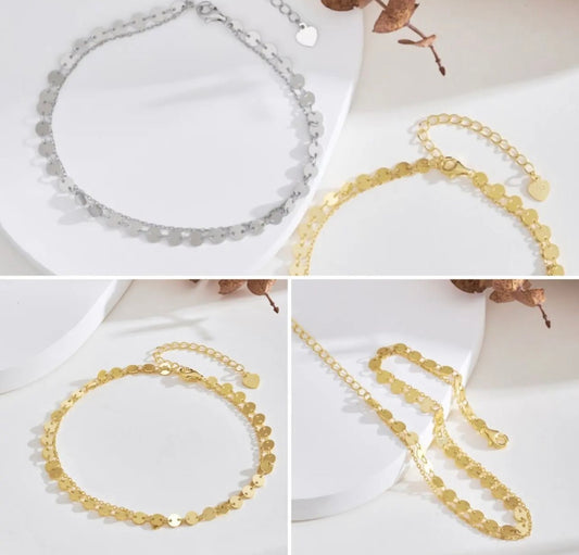 Sequins double layered anklet